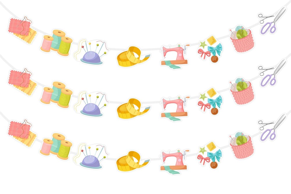3pcs Sewing Garland, Quilting Party Decorations Sewing Tool Tailor Garland DI…