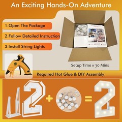 Elegant 4FT Light Up Number Sculpture – Perfect for Class of 2026 Celebrations