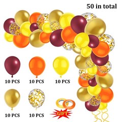 50 Pcs 12 Inch Fall Balloons Fall Birthday Party Decorations Burgundy Orange Yel