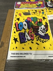 Vintage Clown Party Birthday Goodies Loot Treat Bags With Handles 5 Packs Of 10