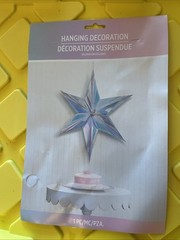 Amscan Luminous Iridescent Hanging Foil Star, BIRTHDAY, Any Occasion