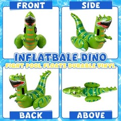 Arrowbash 4 Pcs Inflatable Dinosaur Fight Pool Float Game Set, 2 Players Gian…
