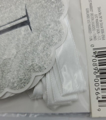 «Just Married» Banner 6ft Wilton Silver Glitter Wedding Party Ribbon Pre-Strung