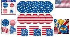 Complete Patriotic Party Set: 50 Disposable Plates & Napkins for Independence…