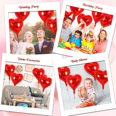 24 Globos De Aluminio Corazones Rojo 18 Inches Para San Valentín Mi Novia Mujer