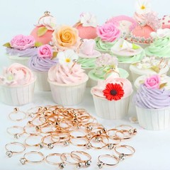 52 Pack Diamond Rings Bridal Shower Rings for Wedding Table Party Supply