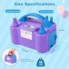 NuLink Electric Balloon Pump Dual Nozzle Portable Air Inflator for Party Decor