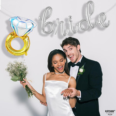 , Huge Diamond Ring Balloons – 29 Inch | Wedding Ring Balloon for Bridal Shower