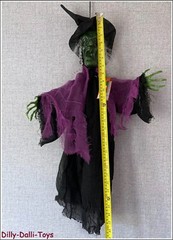 Animated Witch Hanging Halloween Decoration Light Up Sound Movement Moving Arms