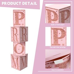 4 PCS 51 Inch Large Pink Prom Column Standup Photo Booth 2026 Graduation Decor