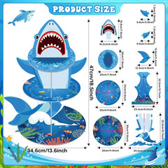 3 Tier Shark Party Cupcake Stand Decorations under the Sea Theme Cupcake Hold…