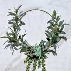 Winlyn 3 Pcs 23.6″ Tall Artificial Olive Branches with 261 x 11″, Green