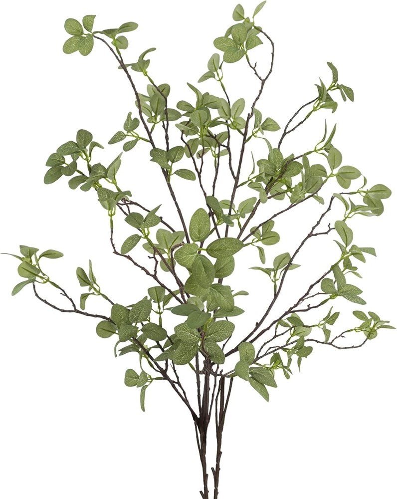 2 pcs Artificial Greenery Stems, 41.3’’ Tall Fake Plants Branches 2Pcs, Green