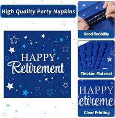 Silver Blue Retirement Dinnerware Set for 50 Guests