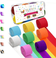 8 Crepe Paper Streamers Rolls 656Ft Pack Unique 8 Rainbow (1.8 Inch X 82 Ft/Roll