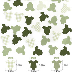 Green Bodysuit Confetti – Green Gingham Baby Shower Confetti,Baby Shower Decorat