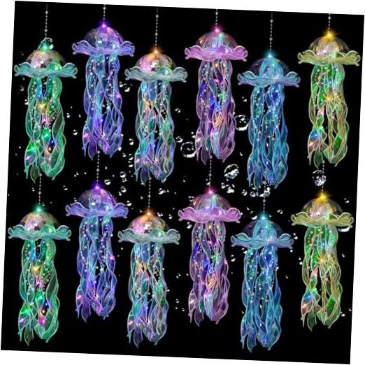 Jellyfish Decor – 12 Pcs Jellyfish Lanterns, Hanging Jelly Fish Decoration for