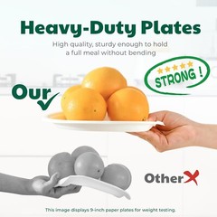100% Compostable Paper Plates, 10 Inch, 125 Count, Biodegradable Bagasse Plat…