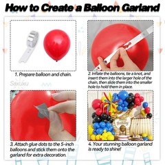 Blue Red Yellow Black Balloon Arch Kit, Blue Red Yellow Balloons Garland Arch…