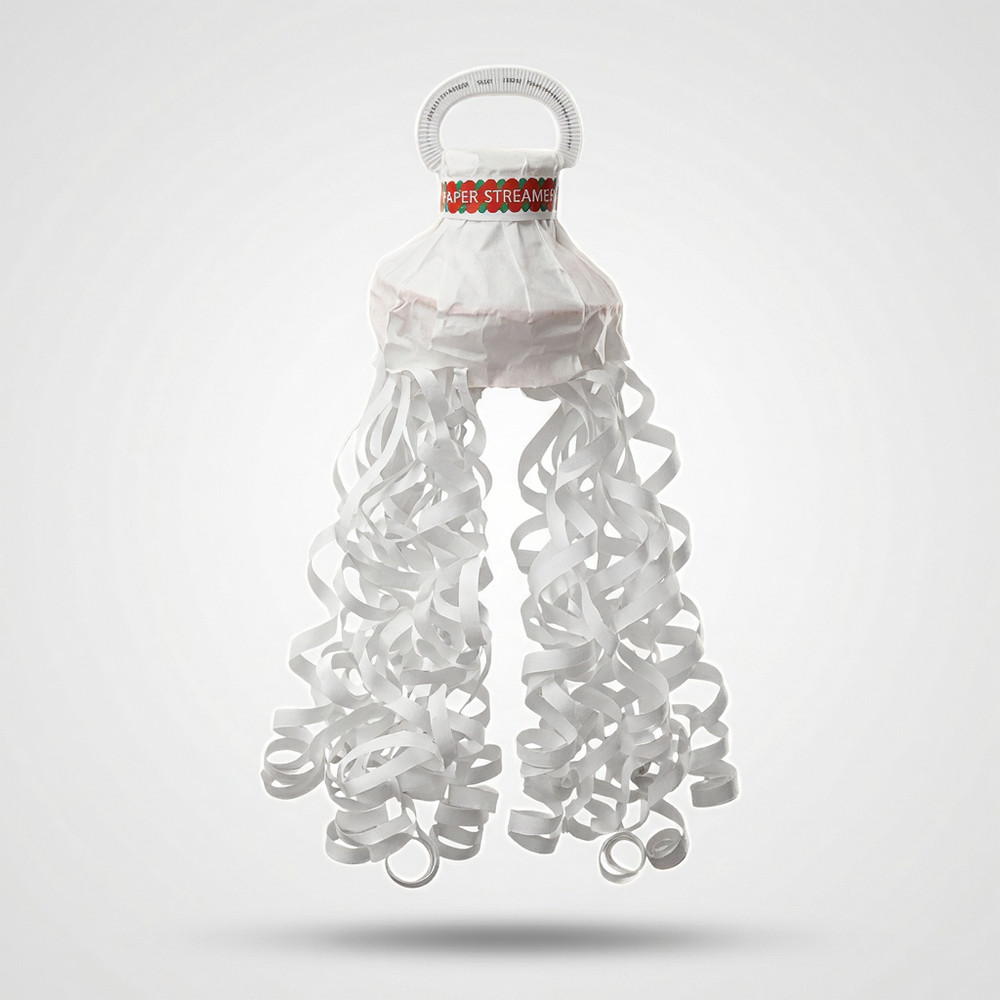 40 Pack White Streamers Poppers No Mess Paper Confetti Hand Throw Party 16.4Ft