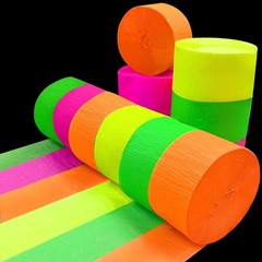 400ft Glow in the Dark Crepe Streamers – Neon Party Essentials for All Occasions
