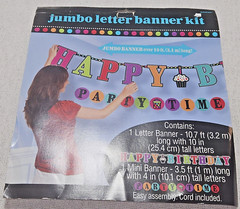Party Time Jumbo Letter Banner Kit 10.7 Ft With 10 In Letters