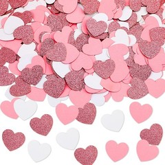 200 PCS Glitter Valentines Day Rose Gold Pink Heart Confetti Table Sprinkles