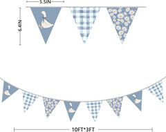 30 Ft Silly Goose Party Decorations Dusty Blue Buffalo Plaid Floral Daisy Pennan
