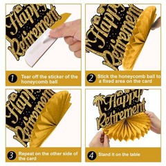 Happy Retirement Party Decorations Kit for Women Men, Black Gold Retirement B…