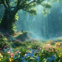 Enchanted Fantasy Forest Flower Birthday Backdrop Party Photo Background Decor