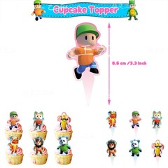 Stumble guys Birthday Party Decor Supplies Balloons Banner Cake Toppers Kids
