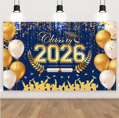 Congrats Grad Banner Class of 2026 Graduation Backdrop Graduation Background