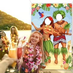 Hawaiian Luau Party Decorations Tropical Luau Couple Photo Props Hawaiian Alo