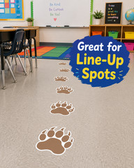 Bear Paw Sidewalk Decals 9″ Floor Stickers Party Tracks Set of 5 Outdoor Vinyl