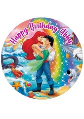 Round Personalised Little Mermaid Party Decorations Backdrop Ariel Background