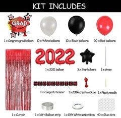 Graduation Party Decorations 2022*Supply Kit Red,Black & White*NEW LOW PRICE!