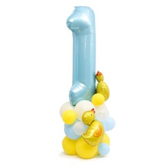 Rubber Ducky First Birthday Balloon Decoration Set, 40-Inch Blue Number 1 wit…