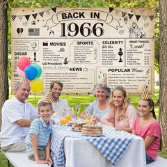 60th Birthday Party Decorations – Vintage 1966 Banner & Backdrop Supplies for Me