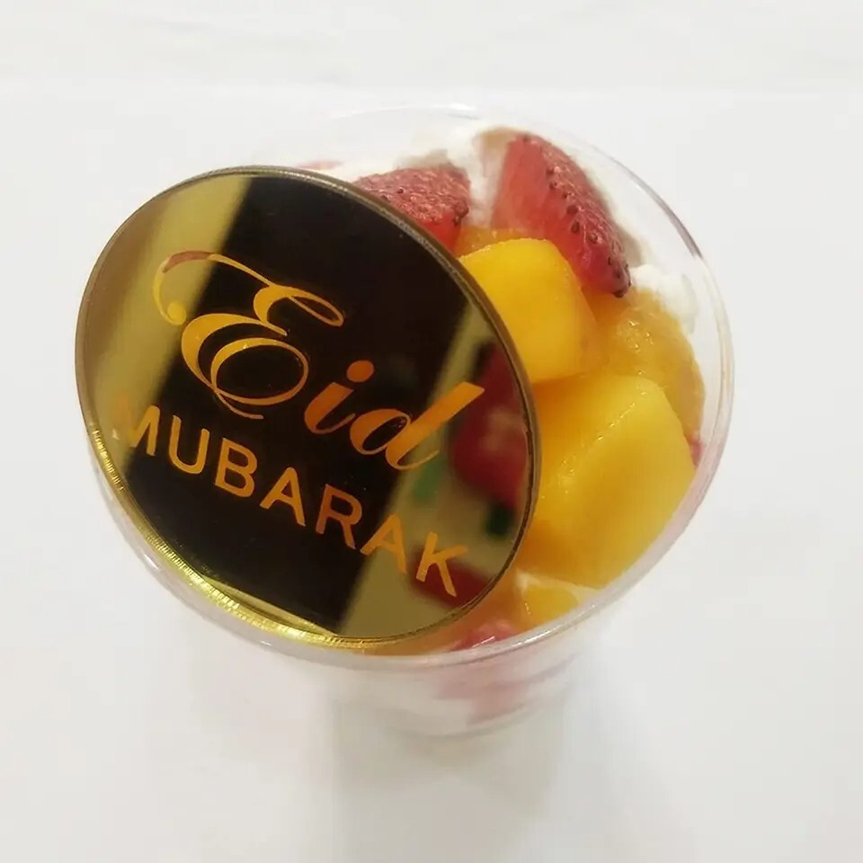 Eid Mubarak cake topper Acrylic Disc Cake Decoration EID MUBARAK Muslim