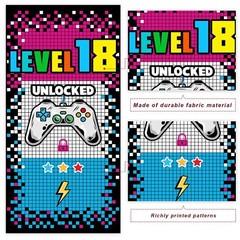 Level 18 Unlocked Happy 18th Birthday Level Up Banner Backdrop Background Pho…