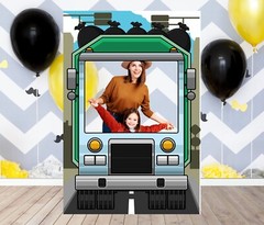 Garbage Truck, Vehicle Theme, DIY Photo Booth Props, Photo Booth Selfie Frame