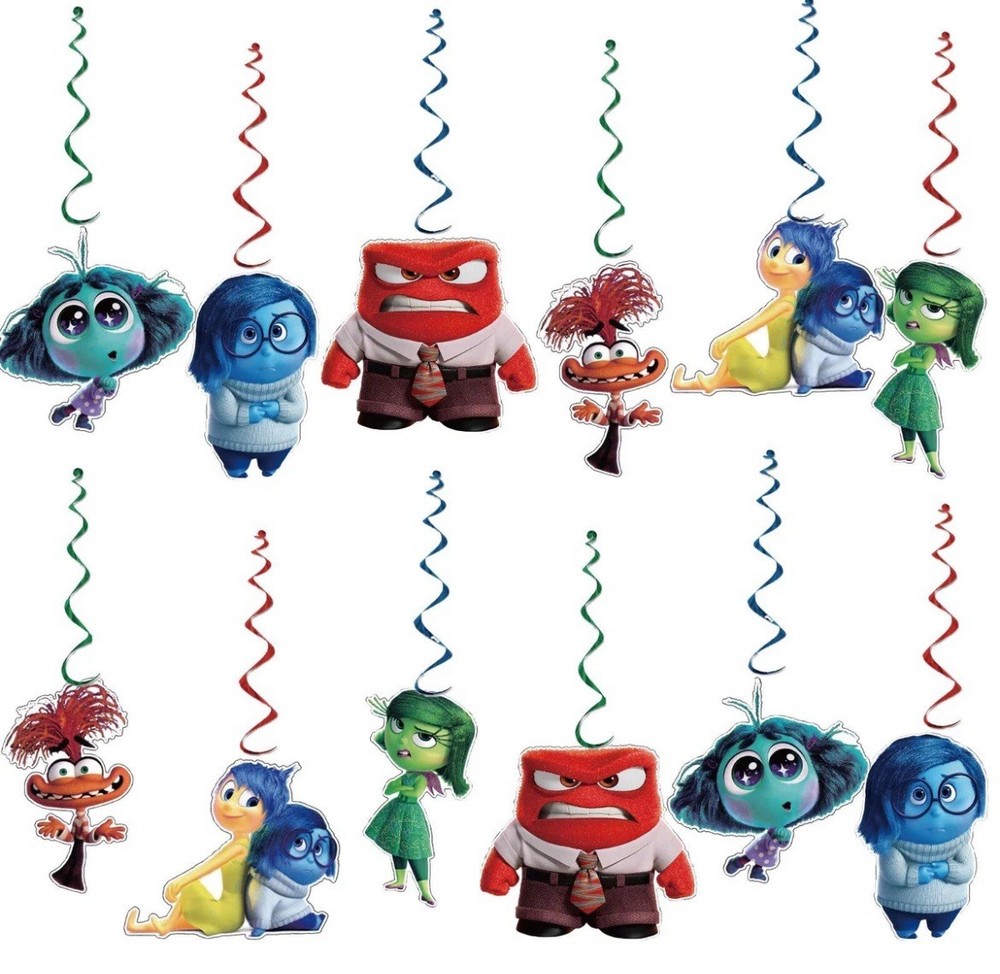 12Pcs Inside Out Hanging Swirls Ceiling Streamers Decorations Inside Out Birt…