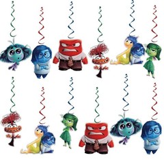 12Pcs Inside Out Hanging Swirls Ceiling Streamers Decorations Inside Out Birt…
