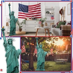 Colingmill 5′ H Statue of Liberty Cardboard Stand up Cutout New 5 ft, Green
