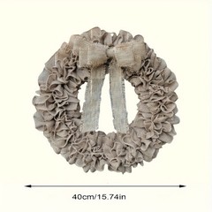Rustic Burlap Wreath for Home Entryway Decor All Season Indoor Outdoor