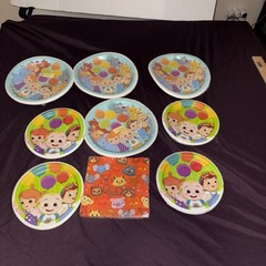 cocomelon 64 party plates 32 6 in 32 8in plates and 16 ct napkins