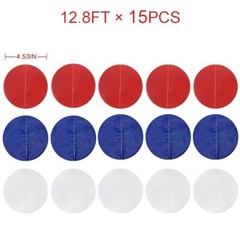 192Ft Royal Blue Red White Party Decorations Big Circle Dots Red Blue White