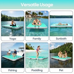 Inflatable Floating Dock, Water Island Float Raft Mat with Non-Slip Surface, …