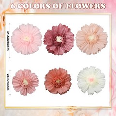 6 Pcs 31.5″ 24″ Pink Giant Paper Flowers Decorations for Wall Extra Large Pin…