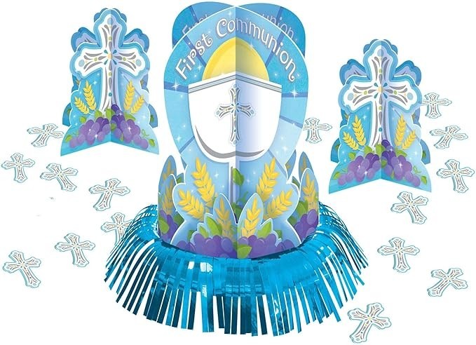 Amscan Communion Blue Table Decorating Kit, Multi Sizes, Multicolor